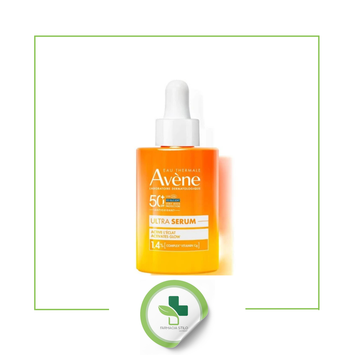 Avène Ultra Siero SPF50+, Attiva la luminosità, Protezione solare viso molto alta, 30ml
